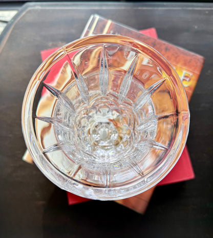 Deplumb Lead Crystal Footed Hurricane Candle holder 7"