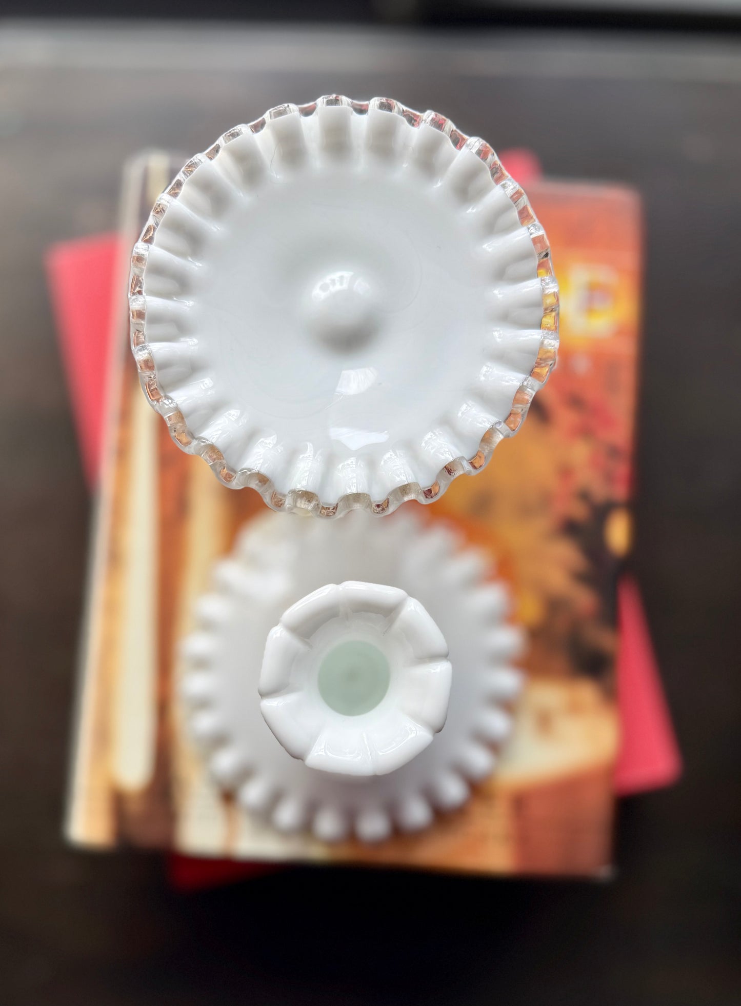 PAIR Fenton Silver Crest candle holders