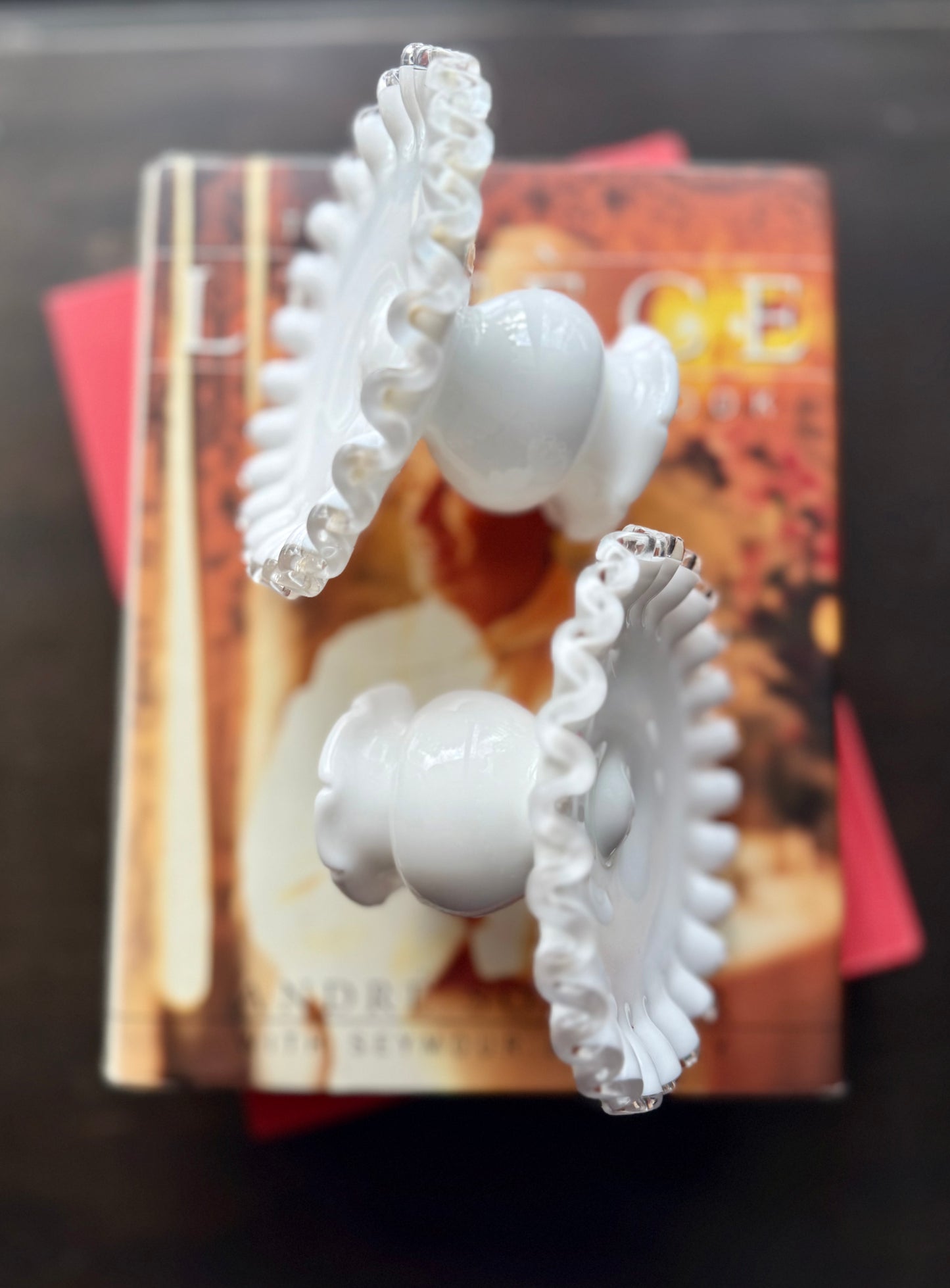 PAIR Fenton Silver Crest candle holders