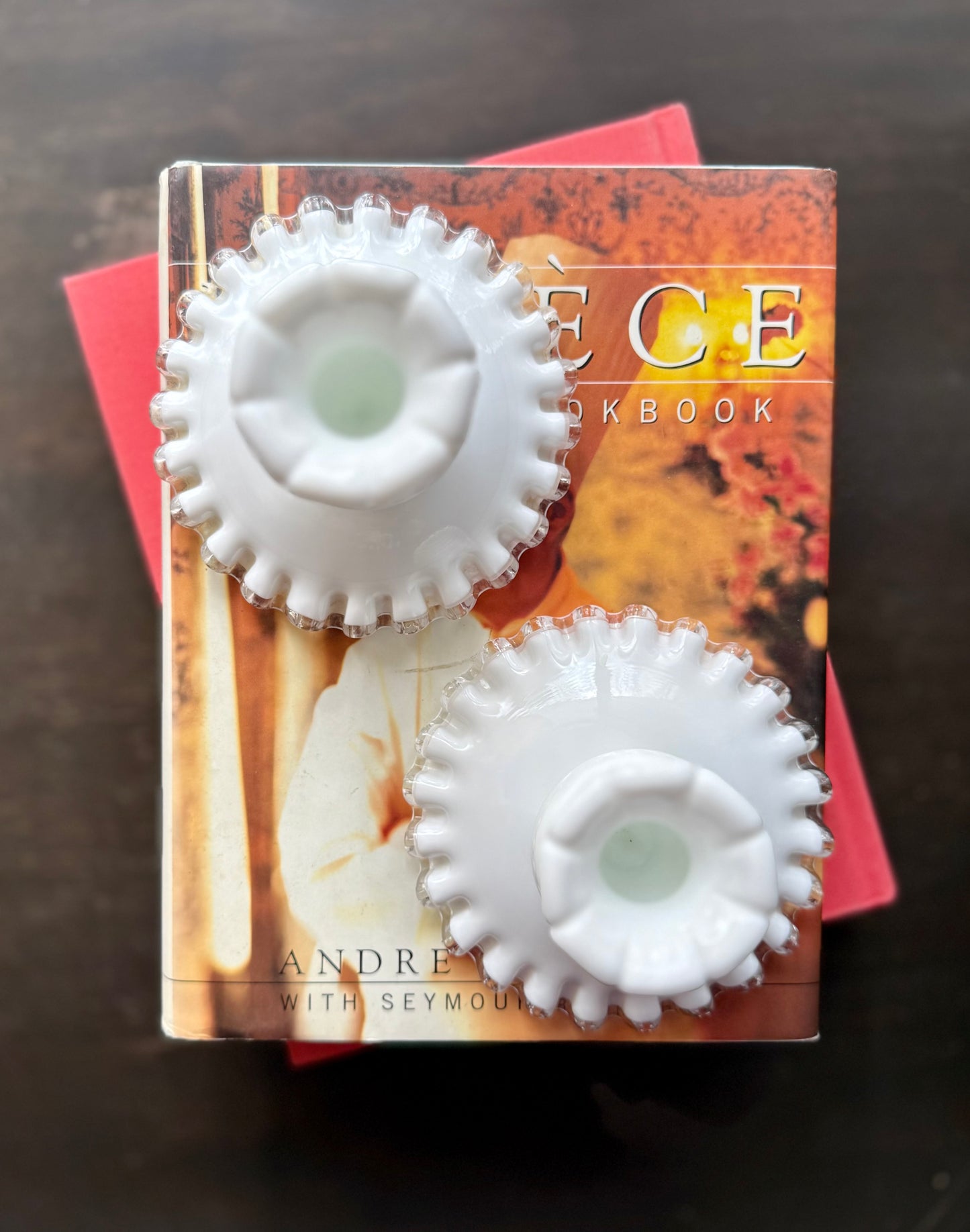 PAIR Fenton Silver Crest candle holders