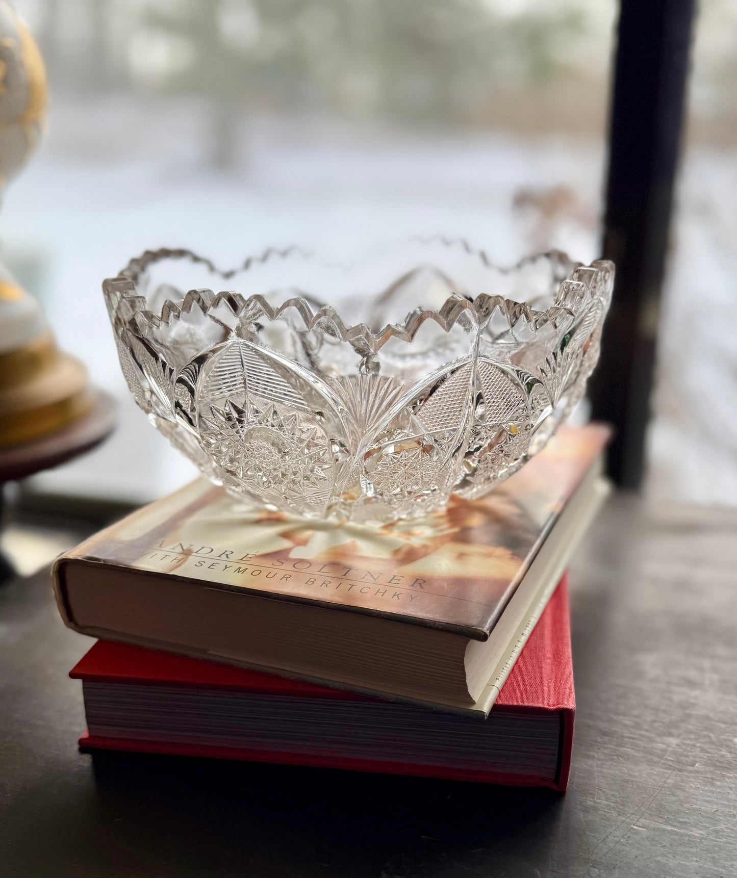 American Brilliant sawtooth edge sun and cane pattern