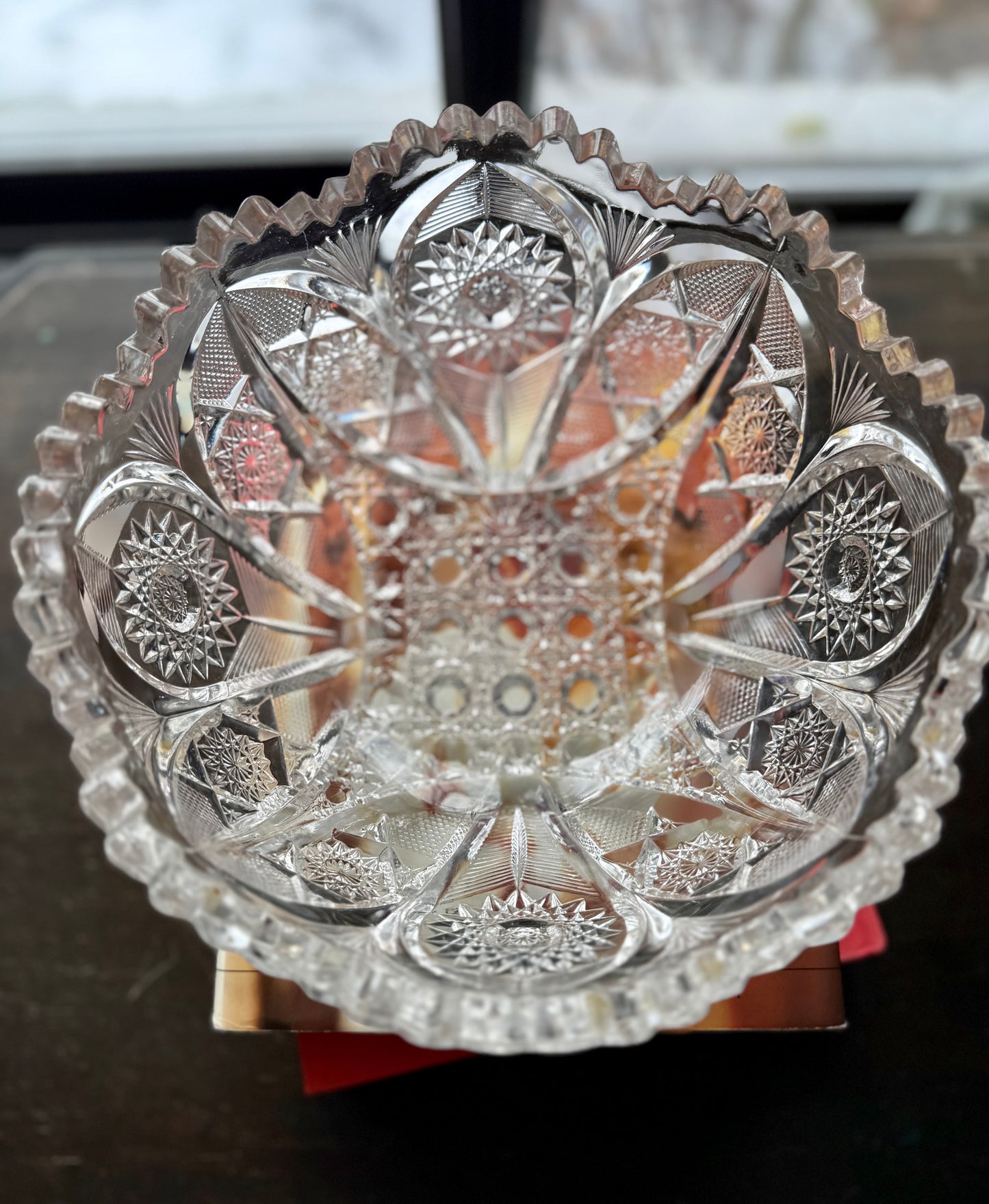 American Brilliant sawtooth edge sun and cane pattern