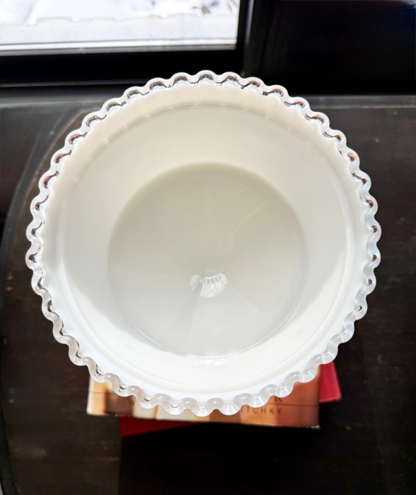 Fenton Silver Crest lidded large pedestal candy dish with pointed finial 10"