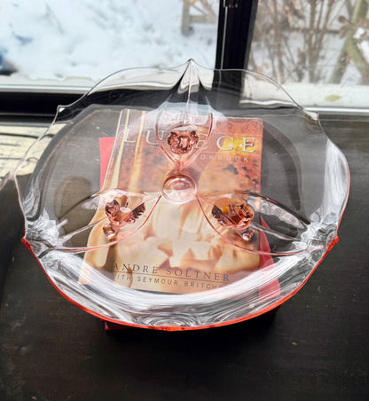 Lancaster Pink 3 toed large platter/cake plate circa 1930