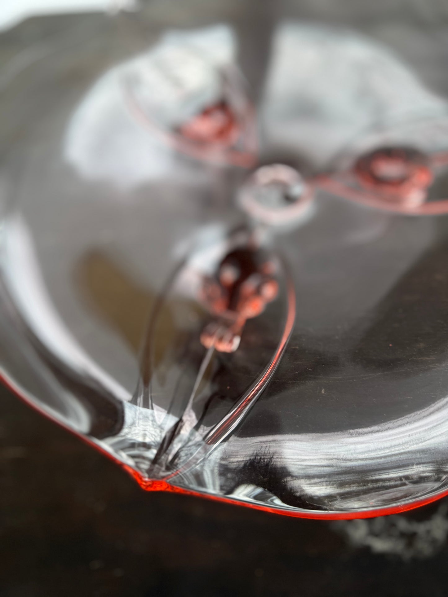 Lancaster Pink 3 toed large platter/cake plate circa 1930
