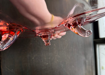 Lancaster Pink 3 toed large platter/cake plate circa 1930