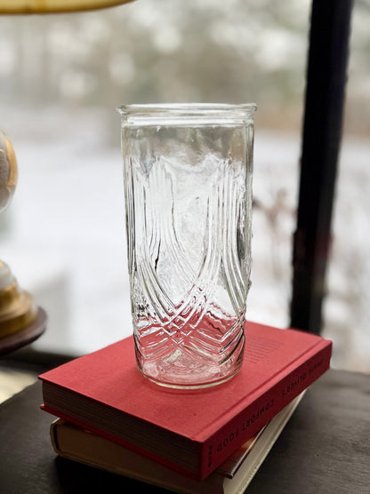 Hoosier Draped Clear Glass Vase 9.5" tall