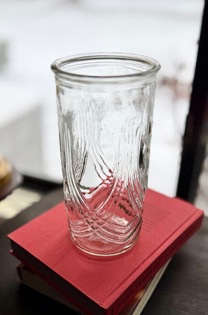 Hoosier Draped Clear Glass Vase 9.5" tall