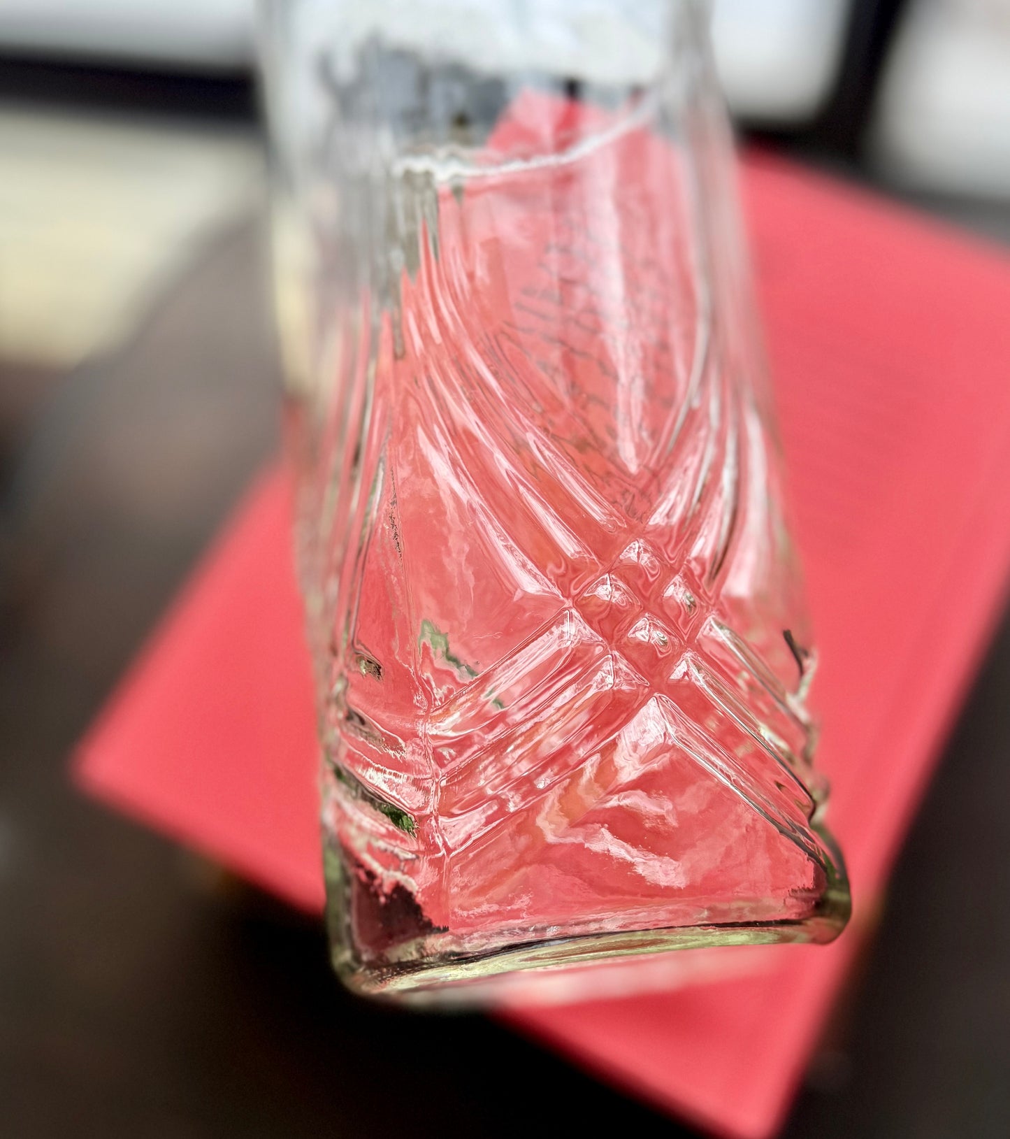 Hoosier Draped Clear Glass Vase 9.5" tall