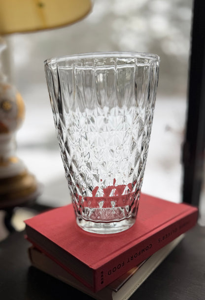 Art Deco Pressed Glass 10" Large Vase