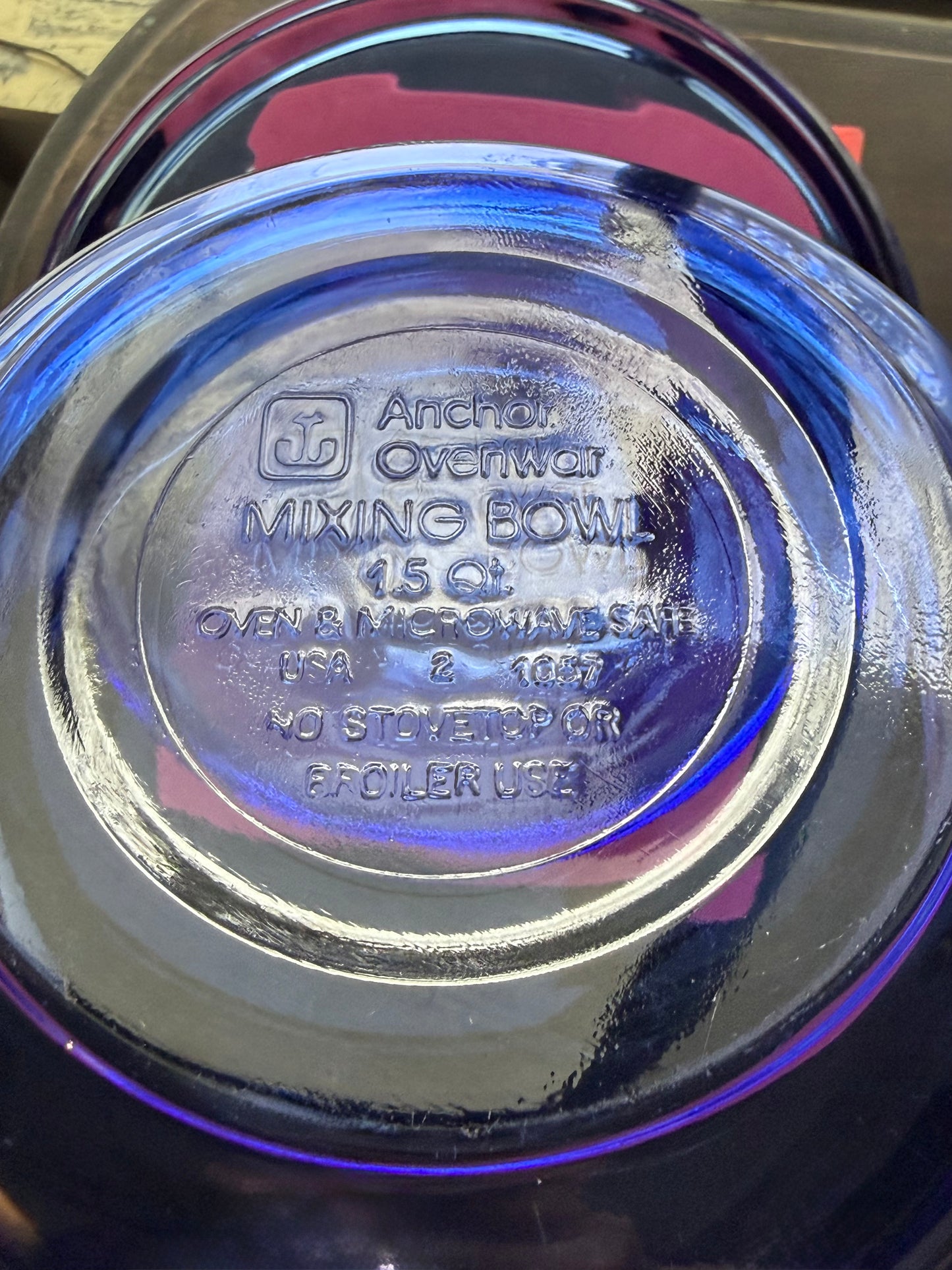 Anchor Hocking Cobalt Blue nesting mixing bowl set 3 bowls