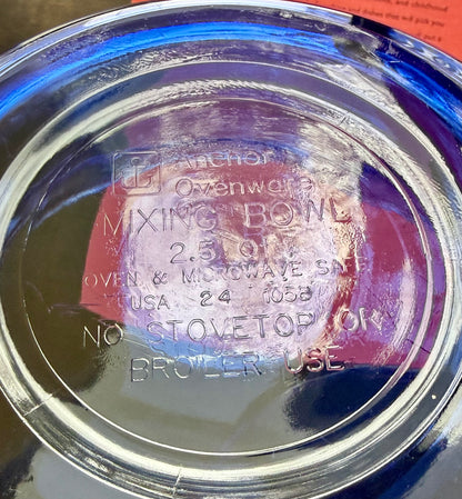 Anchor Hocking Cobalt Blue nesting mixing bowl set 3 bowls