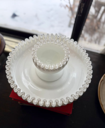 Fenton Silver Crest SET, chip & Dip or Shrimp & sauce set