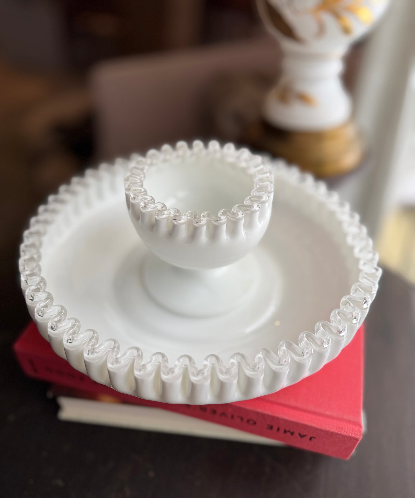 Fenton Silver Crest SET, chip & Dip or Shrimp & sauce set