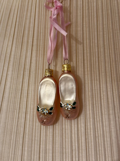 Blown Glass Ballerina Slipper ornament (2 available)