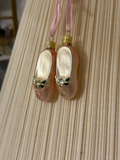 Blown Glass Ballerina Slipper ornament (2 available)
