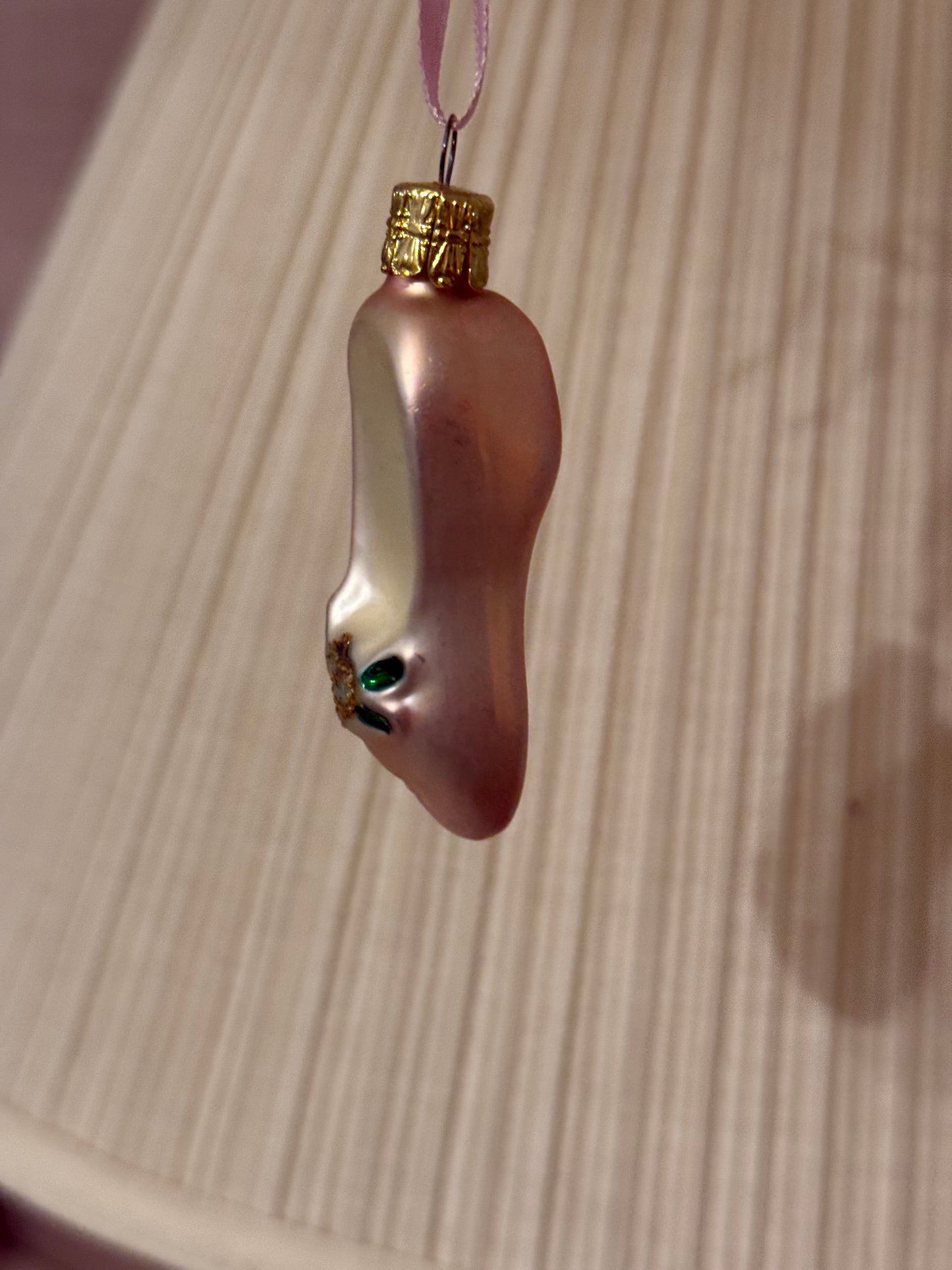 Blown Glass Ballerina Slipper ornament (2 available)