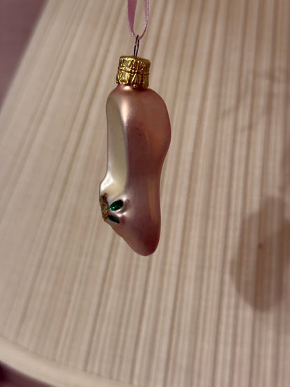Blown Glass Ballerina Slipper ornament (2 available)