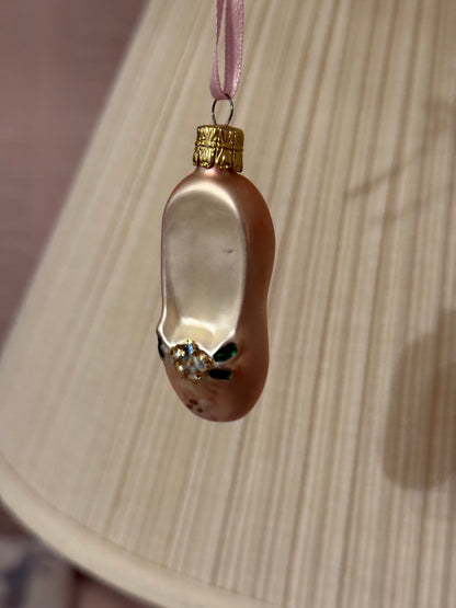 Blown Glass Ballerina Slipper ornament (2 available)