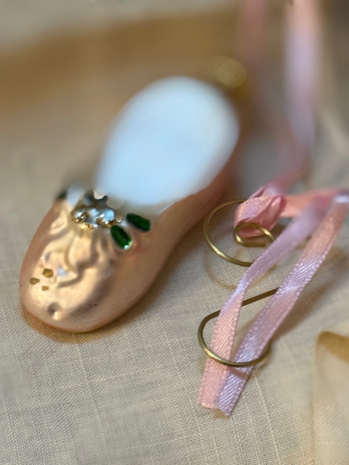 Blown Glass Ballerina Slipper ornament (2 available)