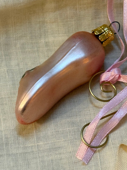 Blown Glass Ballerina Slipper ornament (2 available)