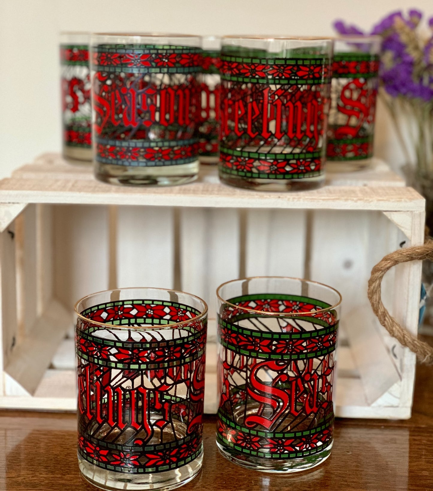 Houze Holiday whiskey glasses (OTTV 2910)