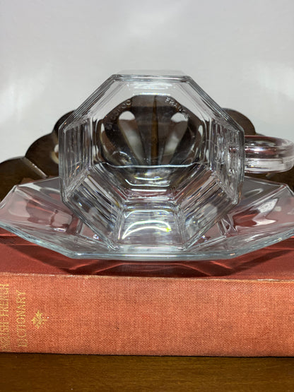 Clear Octagon teacup and saucer (9 available) priced per cup and saucer set