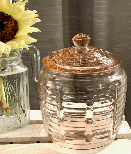 Pink Biscuit jar with Lid (OTTV 1451 1816.7) Priced individually