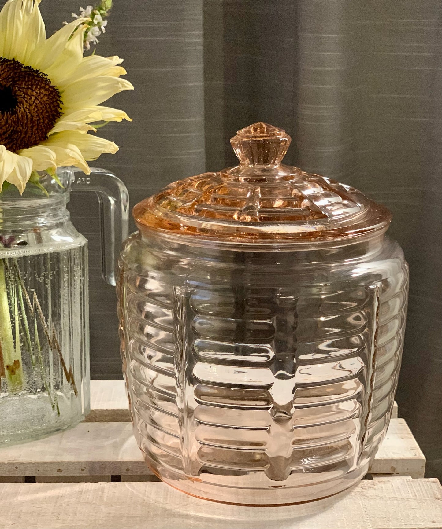 Pink Biscuit jar with Lid (OTTV 1451 1816.7) Priced individually