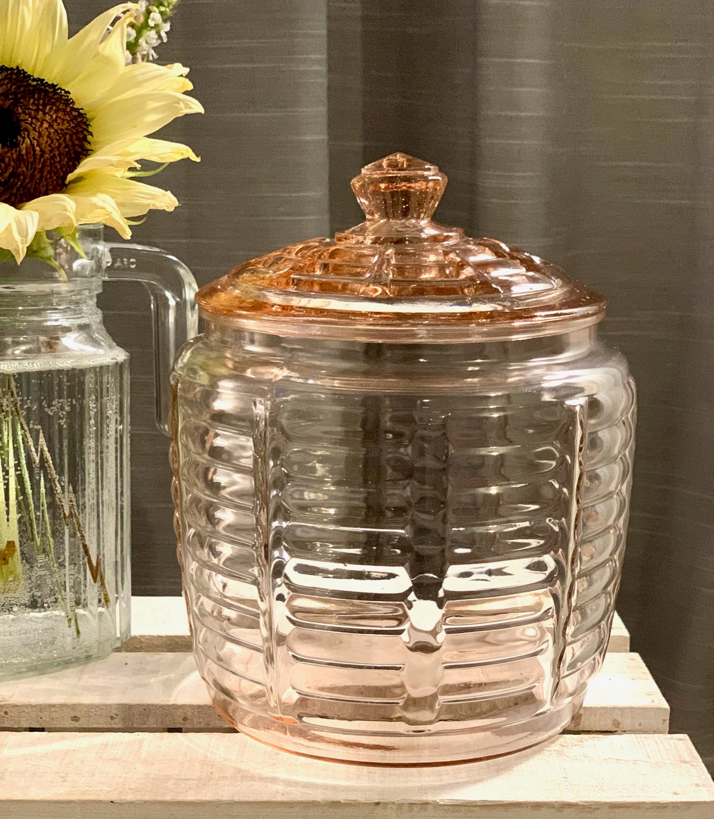 Pink Biscuit jar with Lid (OTTV 1451 1816.7) Priced individually