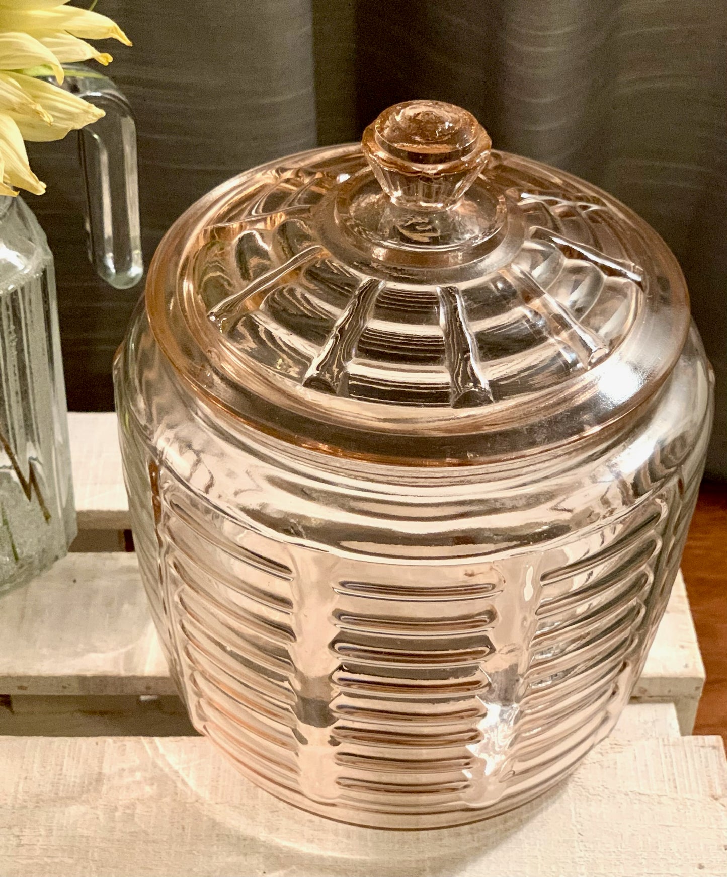 Pink Biscuit jar with Lid (OTTV 1451 1816.7) Priced individually