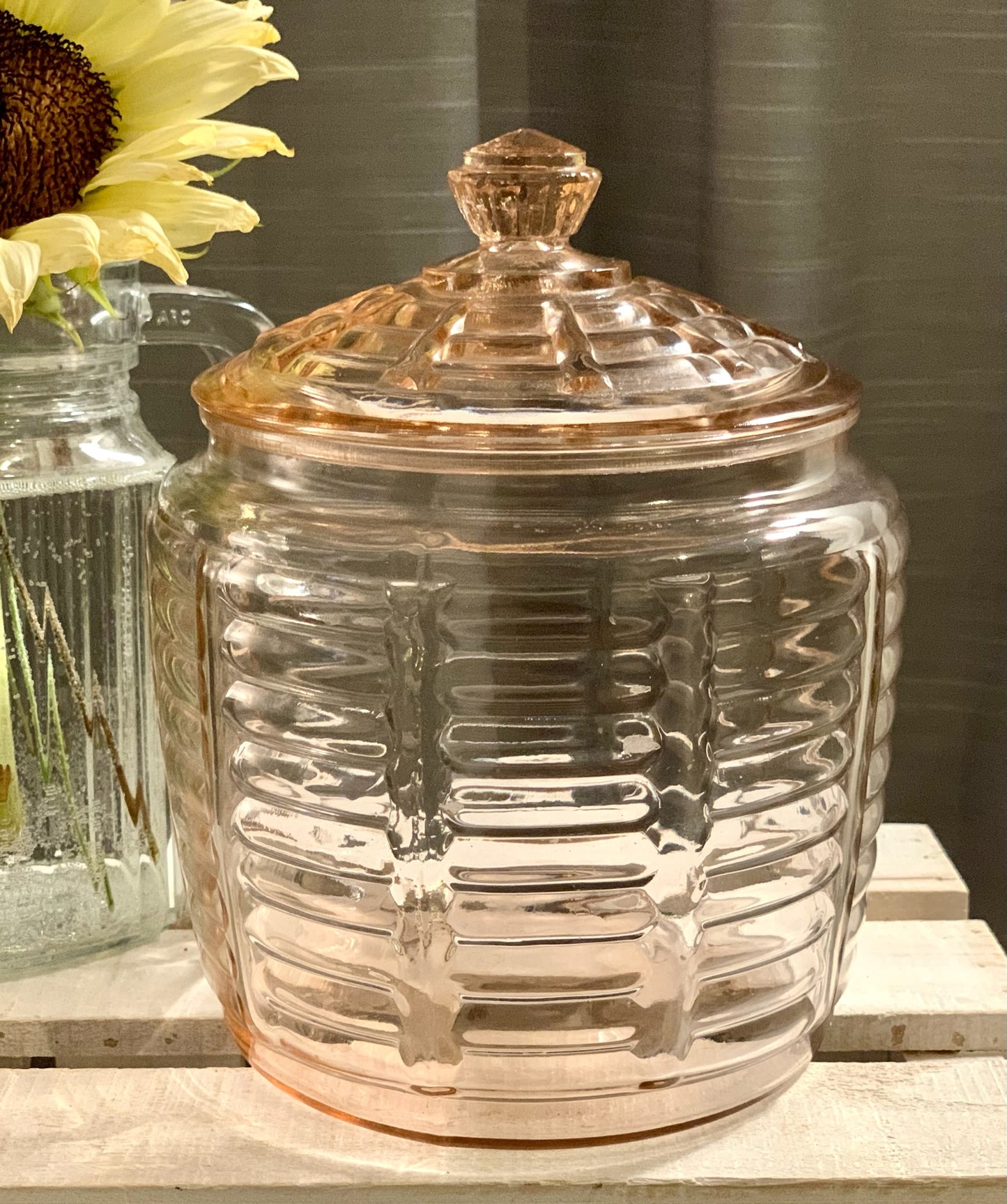 Pink Biscuit jar with Lid (OTTV 1451 1816.7) Priced individually