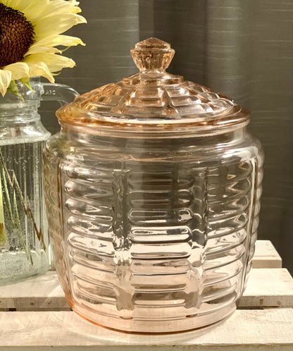 Pink Biscuit jar with Lid (OTTV 1451 1816.7) Priced individually