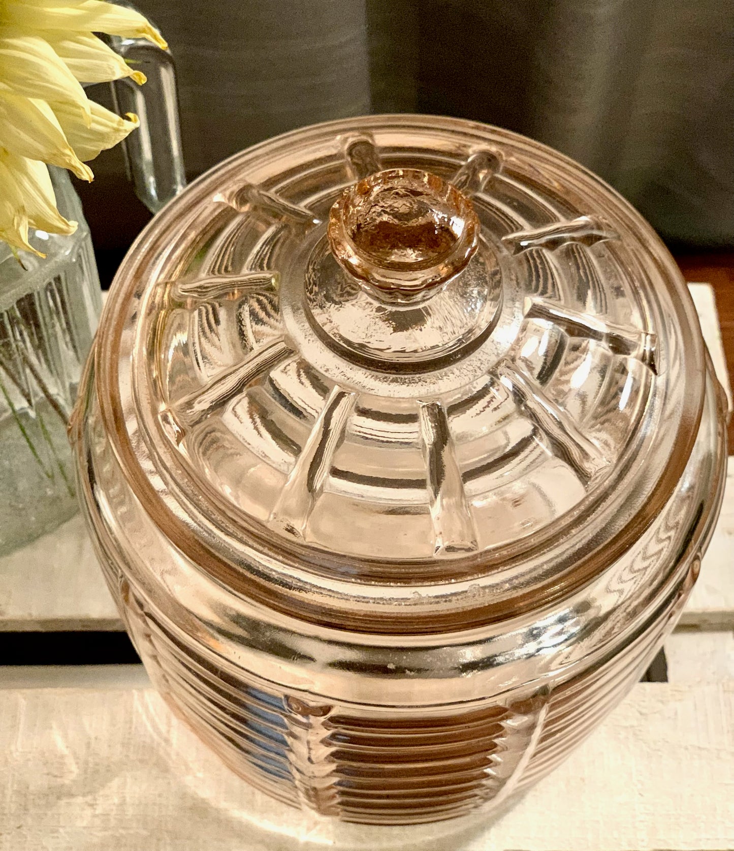 Pink Biscuit jar with Lid (OTTV 1451 1816.7) Priced individually