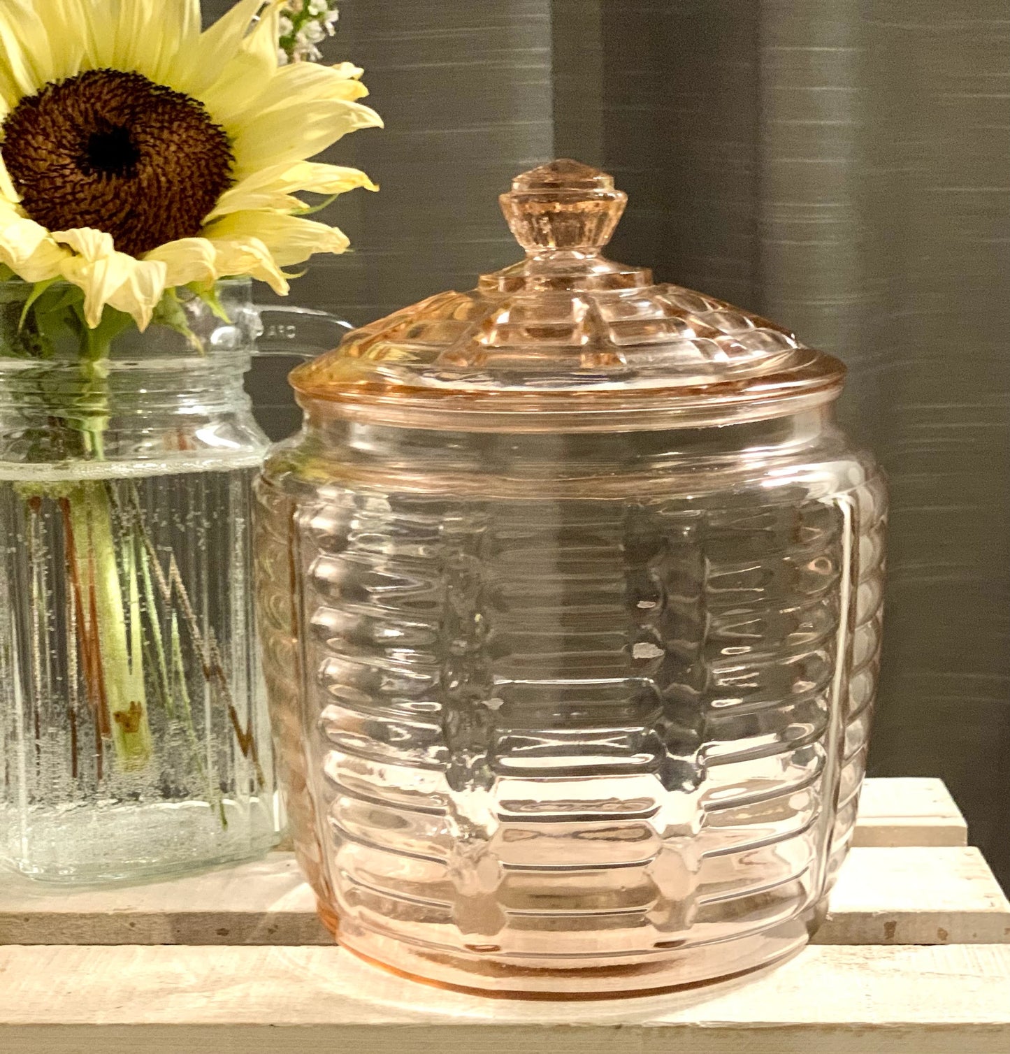 Pink Biscuit jar with Lid (OTTV 1451 1816.7) Priced individually