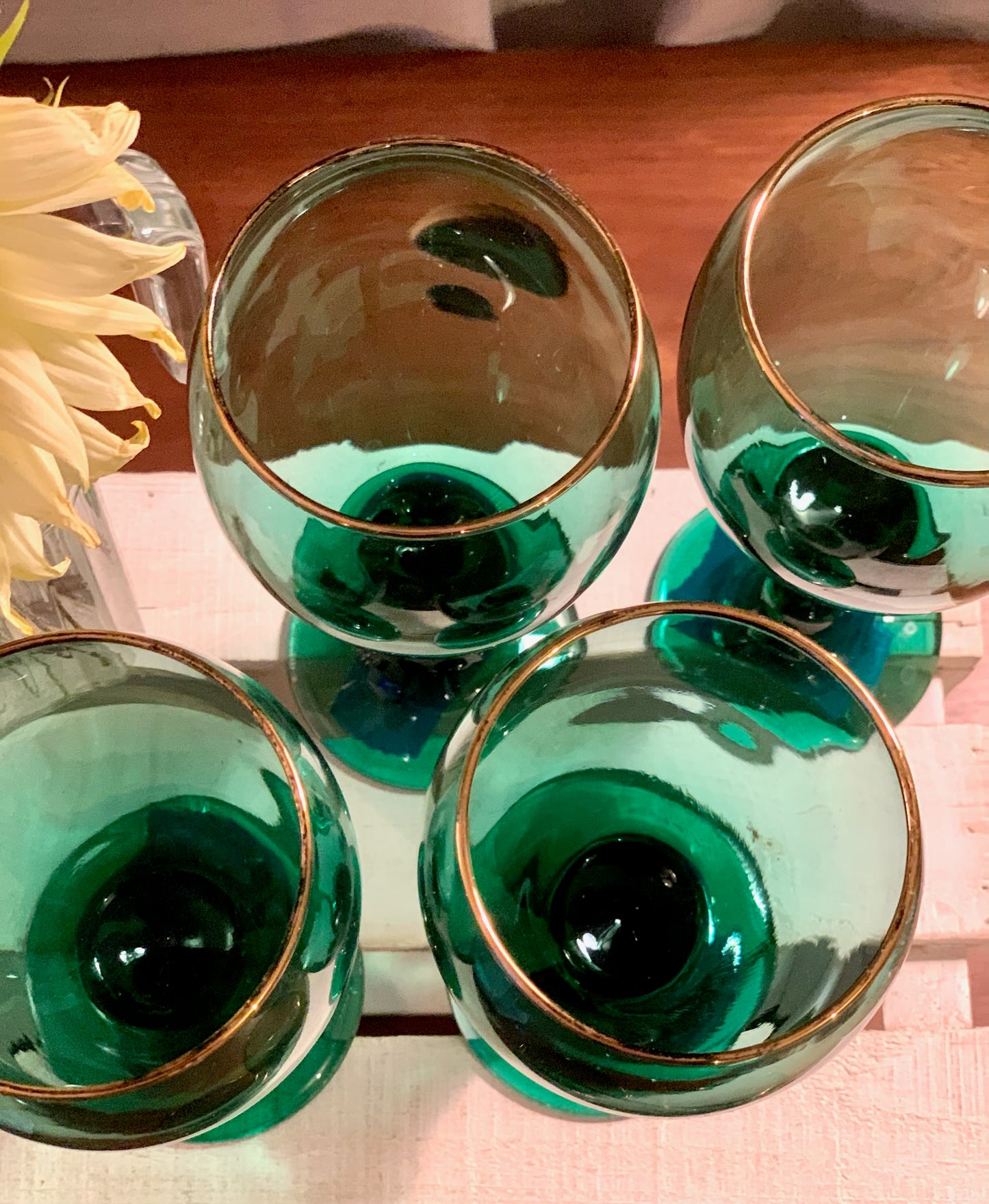 Libbey Green White Wine with Gold Rim (OTTV 2770 1166) priced individually, 8 available