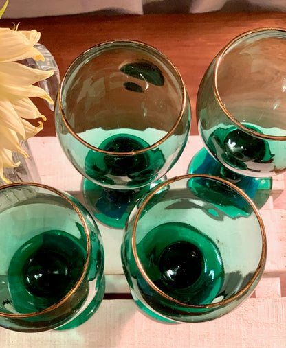 Libbey Green White Wine with Gold Rim (OTTV 2770 1166) priced individually, 8 available