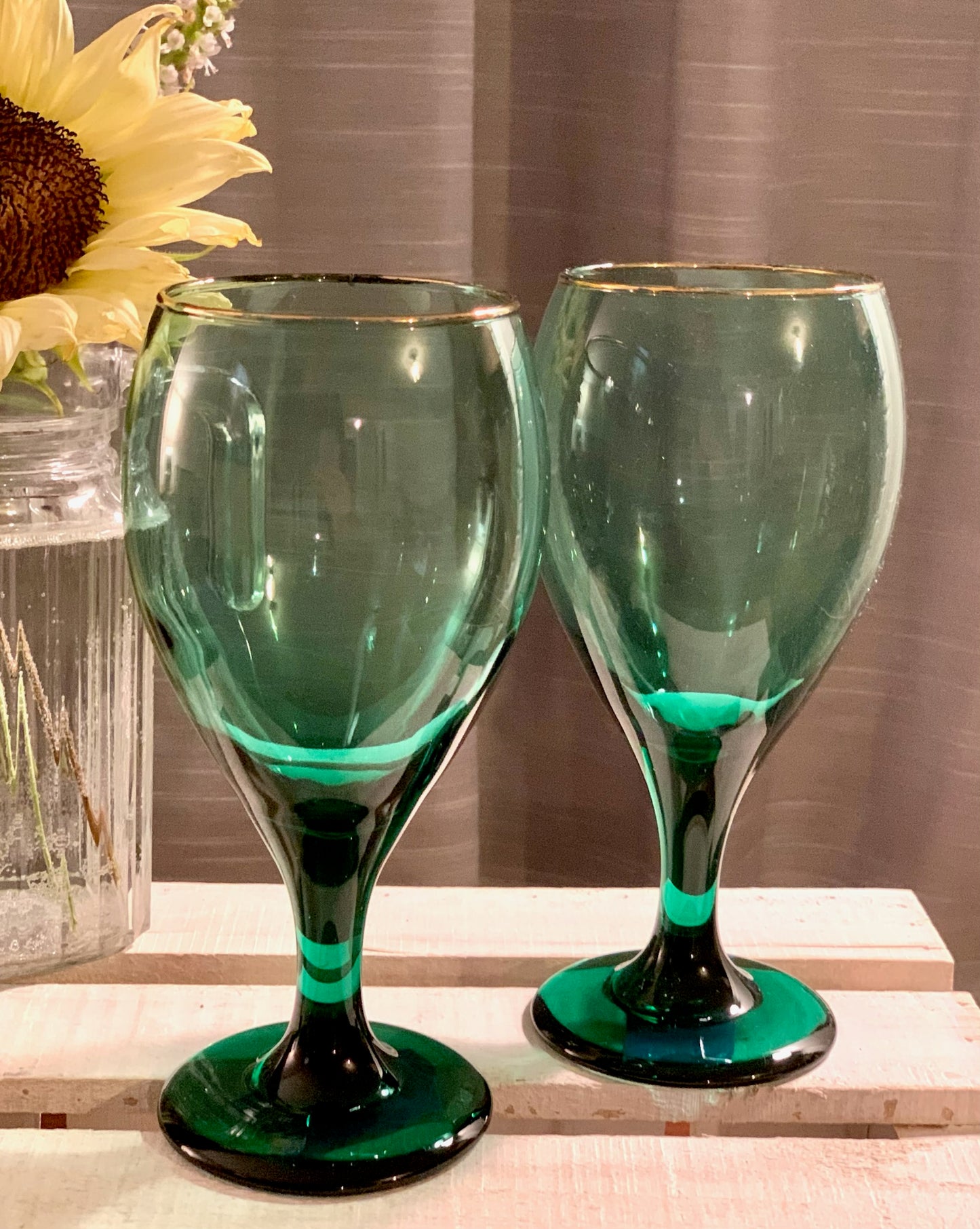Libbey Green White Wine with Gold Rim (OTTV 2770 1166) priced individually, 8 available
