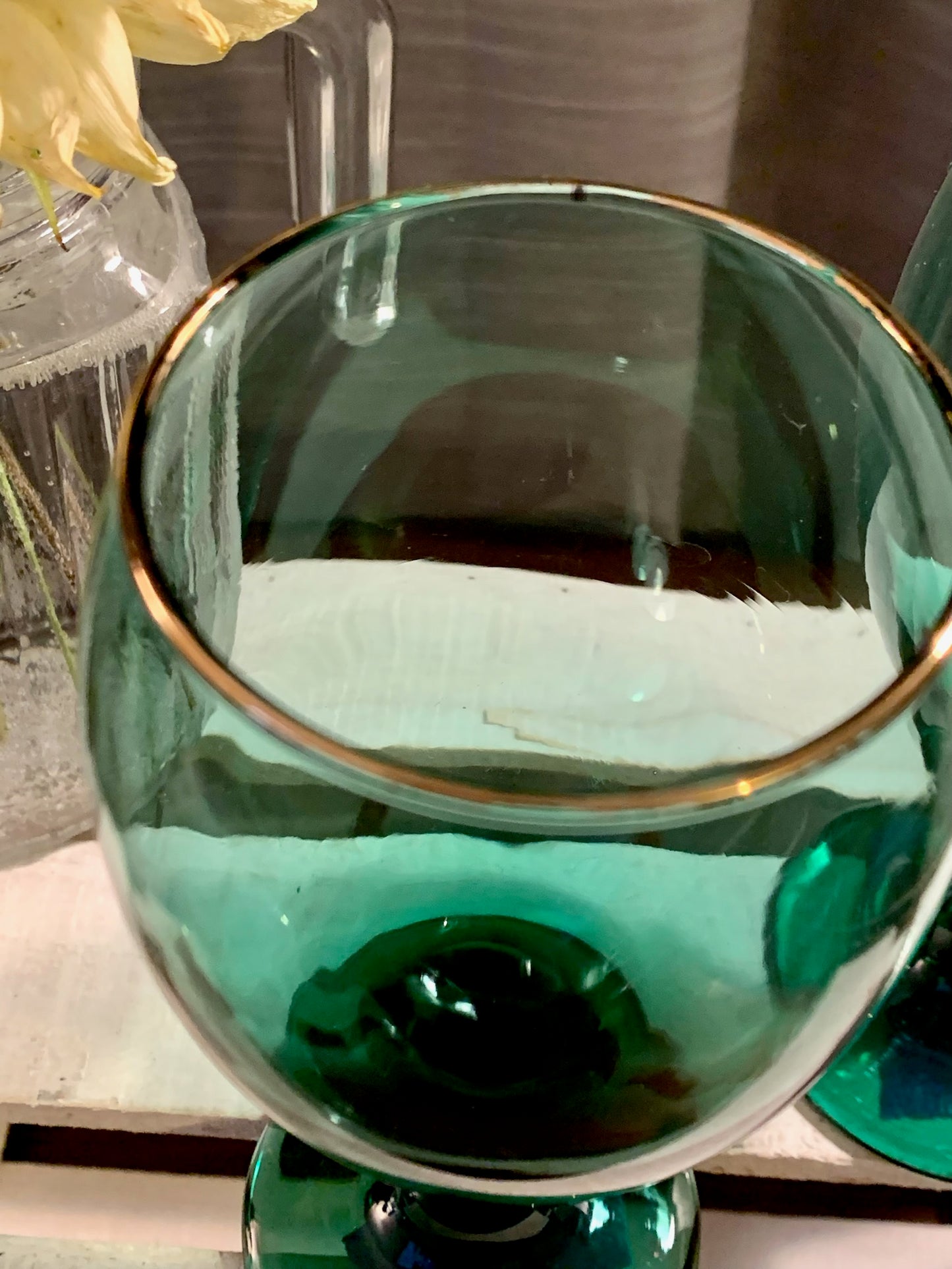 Libbey Green White Wine with Gold Rim (OTTV 2770 1166) priced individually, 8 available