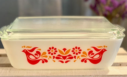 Pyrex Large Friendship Baker Refrigerator Fridgie #503 WITH Lid excellent condition (OTTV 1794) rare misprint on one side