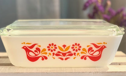 Pyrex Large Friendship Baker Refrigerator Fridgie #503 WITH Lid excellent condition (OTTV 1794) rare misprint on one side