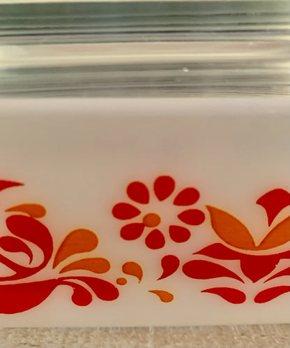 Pyrex Large Friendship Baker Refrigerator Fridgie #503 WITH Lid excellent condition (OTTV 1794) rare misprint on one side