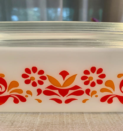 Pyrex Large Friendship Baker Refrigerator Fridgie #503 WITH Lid excellent condition (OTTV 1794) rare misprint on one side