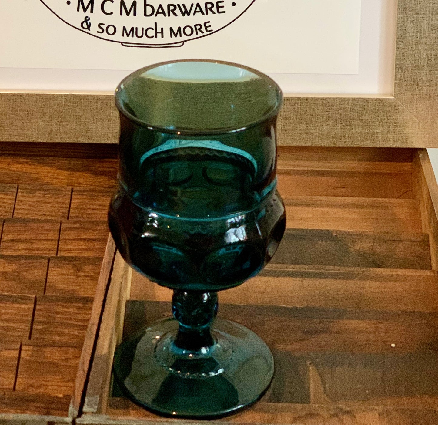 Kings Crown Teal Blue goblets, 2 sizes available, priced individually