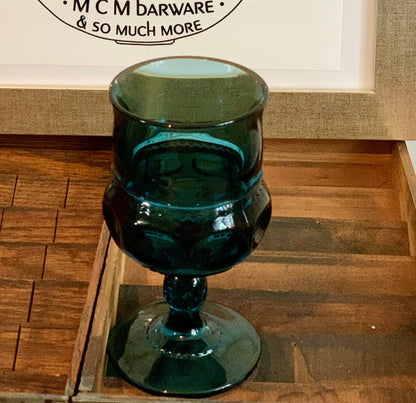 Kings Crown Teal Blue goblets, 2 sizes available, priced individually