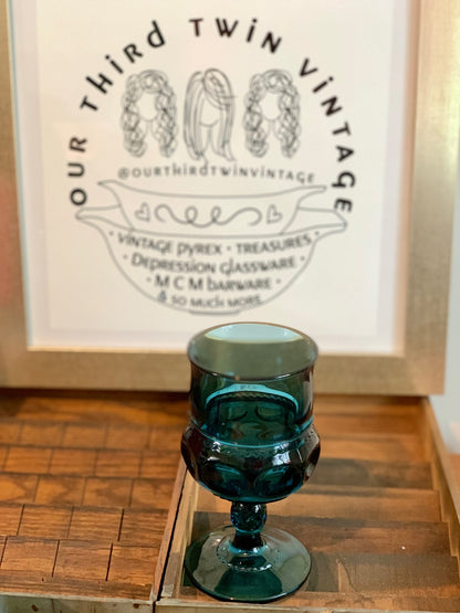 Kings Crown Teal Blue goblets, 2 sizes available, priced individually