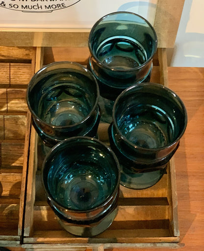 Kings Crown Teal Blue goblets, 2 sizes available, priced individually