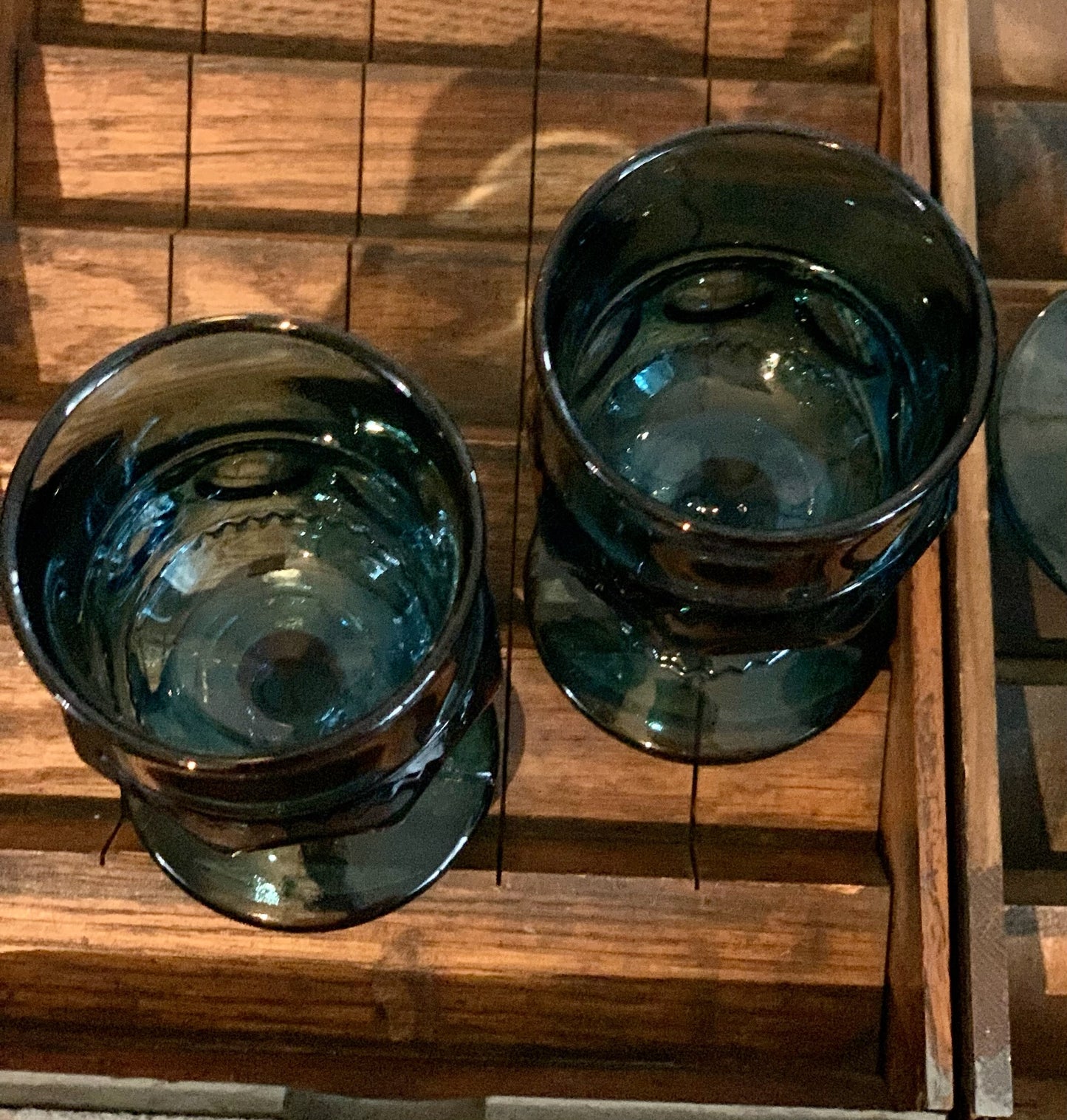 Kings Crown Teal Blue goblets, 2 sizes available, priced individually