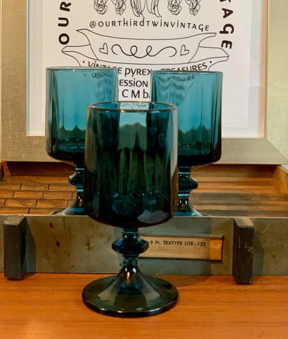 Riviera Blue Teal Water Goblet (OTTV 2925.3) priced individually, 3 available