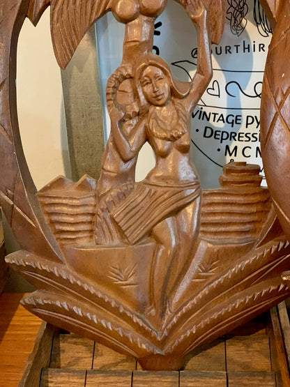Tiki bar carved wood Hawaiian pineapple man and woman (OTTV 2932) from the Philippines, priced individually